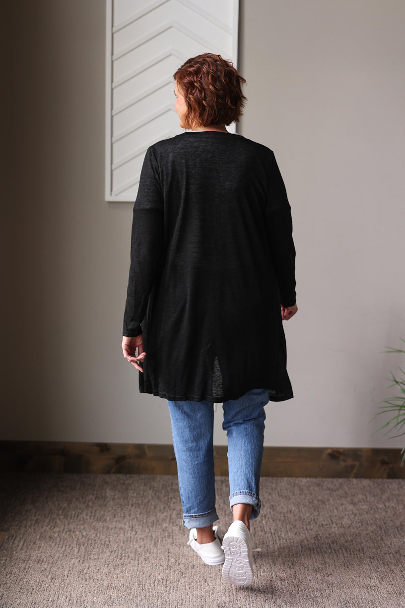 Black Button Cardigan