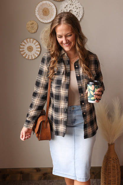 Multicolor Retro Plaid Flannel Shirt