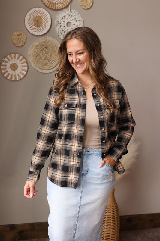 Multicolor Retro Plaid Flannel Shirt