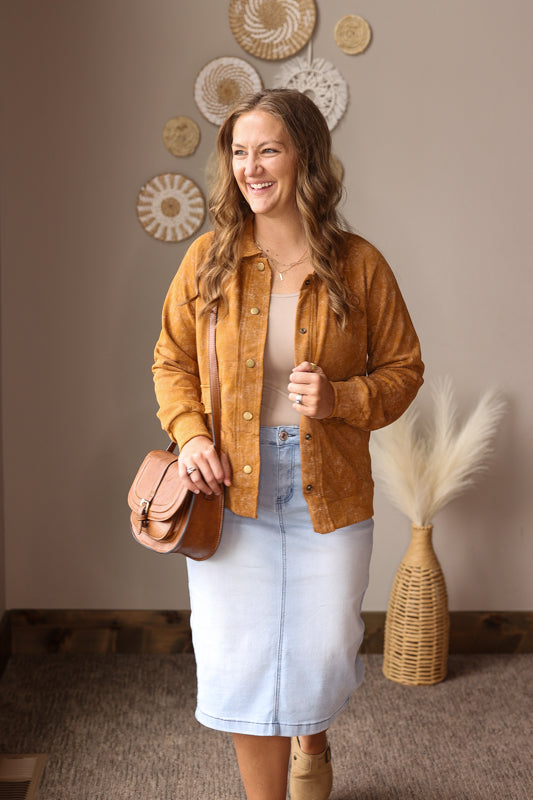 Khaki Vintage Washed Shacket