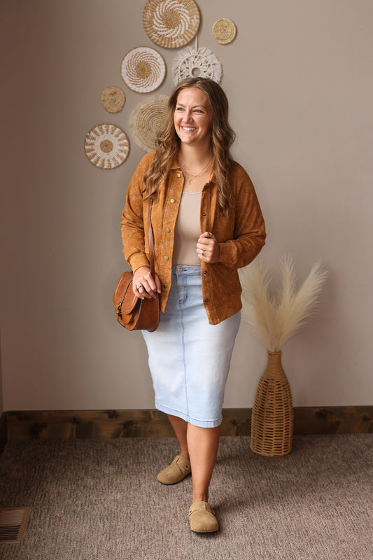 Khaki Vintage Washed Shacket