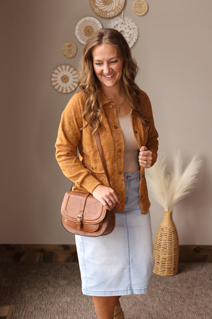 Khaki Vintage Washed Shacket