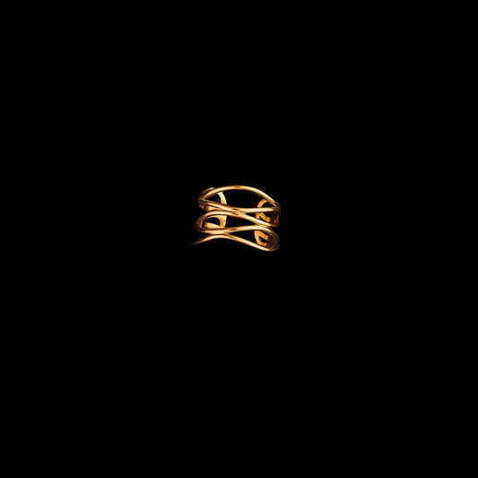 Gold ring on a black background