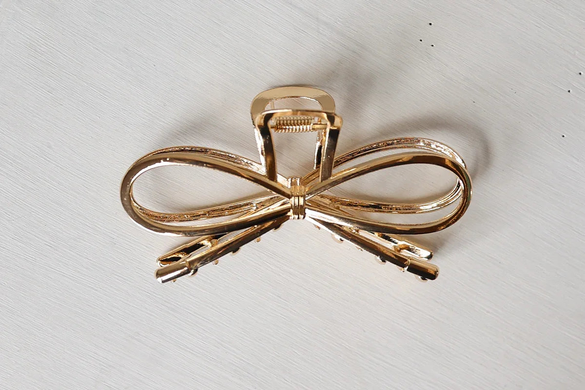 gold bowknit claw clip