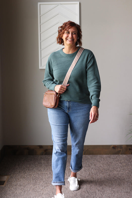 Stay cozy and stylish all season long with the Ash Jade Crewneck Sweater, perfect for relaxing at home, powering through work or classes, and enjoying crisp autumn adventures like pumpkin picking this fall