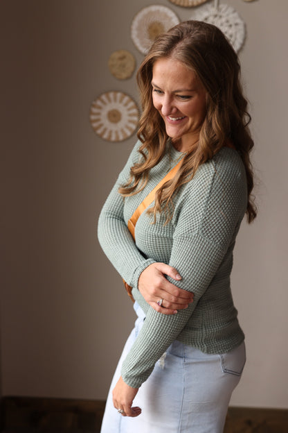 Lagoon Blue Waffle Top