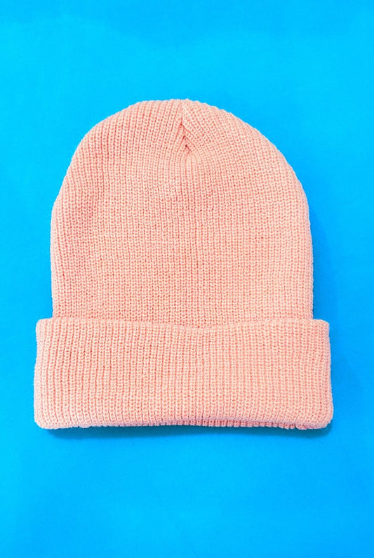 Blush Pink Slouchy Knit Beanie