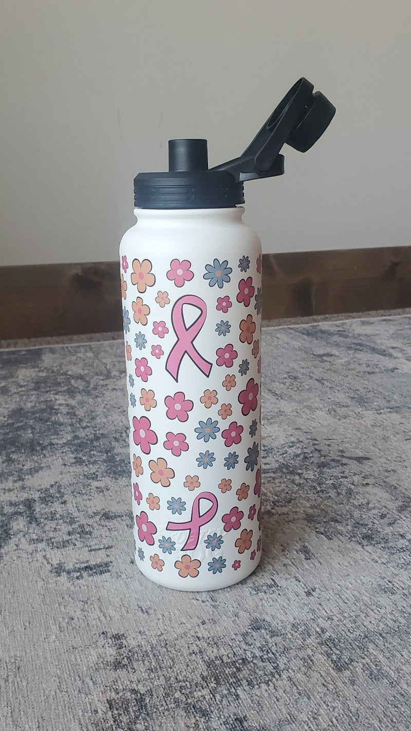 Breast Cancer Daisy Frosted Frog 40 oz. Tumbler