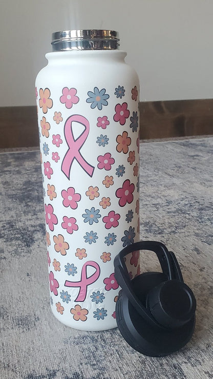 Breast Cancer Daisy Frosted Frog 40 oz. Tumbler