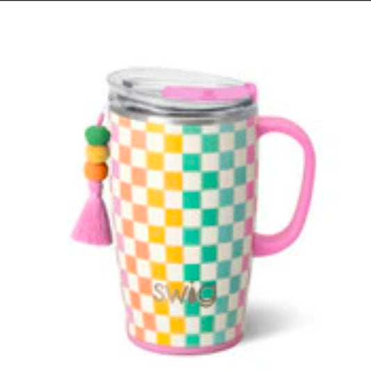Pink Check Mate 18oz SWIG Tumbler