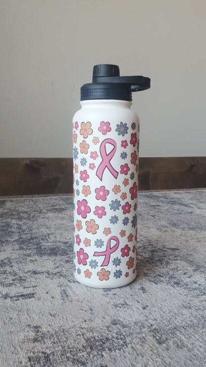 Breast Cancer Daisy Frosted Frog 40 oz. Tumbler