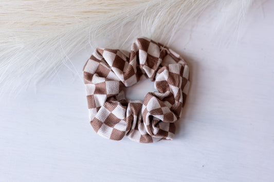 Checkered Hair Scrunchie - Multiple Colors