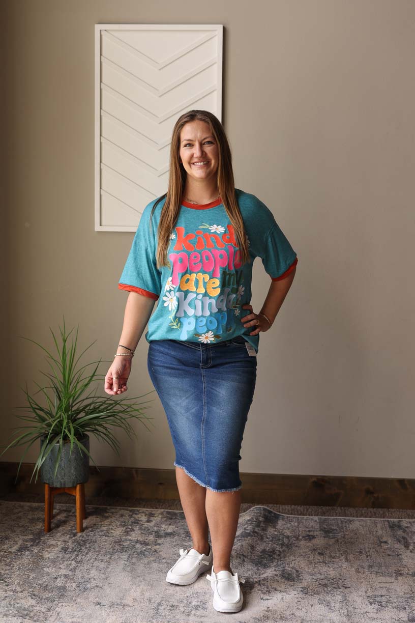 Lagoon Blue "Kind People Are My Kind Of People" Tee; S-3XL PLUS