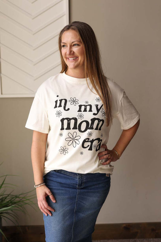 Beige "In My Mom Era" Tee; S-2XL PLUS