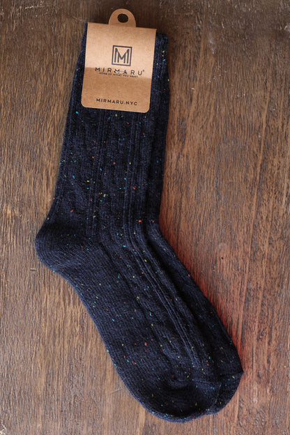 Wool Cotton Blend Cozy Socks; 4 Color Options