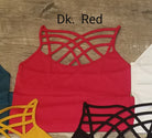 Criss Cross Dark Red Seamless Long Boutique Tank Tops Classy Closet Shop