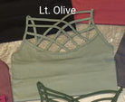 Light Olive Criss Cross Seamless Long Boutique Tank Tops Classy Closet Shop