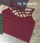 Dark Burgundy Criss Cross Seamless Long Boutique Tank Tops Classy Closet Shop
