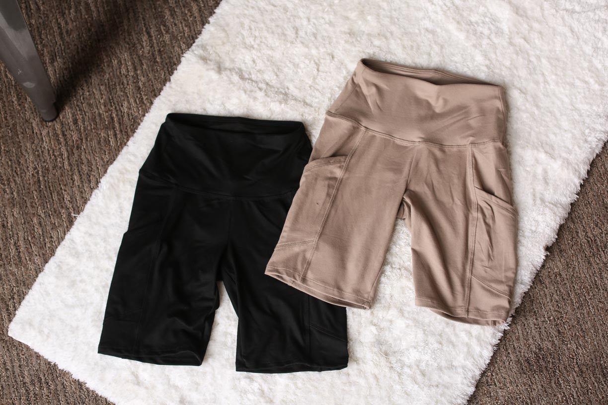 Athletic Pocket Biker Shorts Black Option Classy Closet Online Boutique Near Me for Womens Fashion