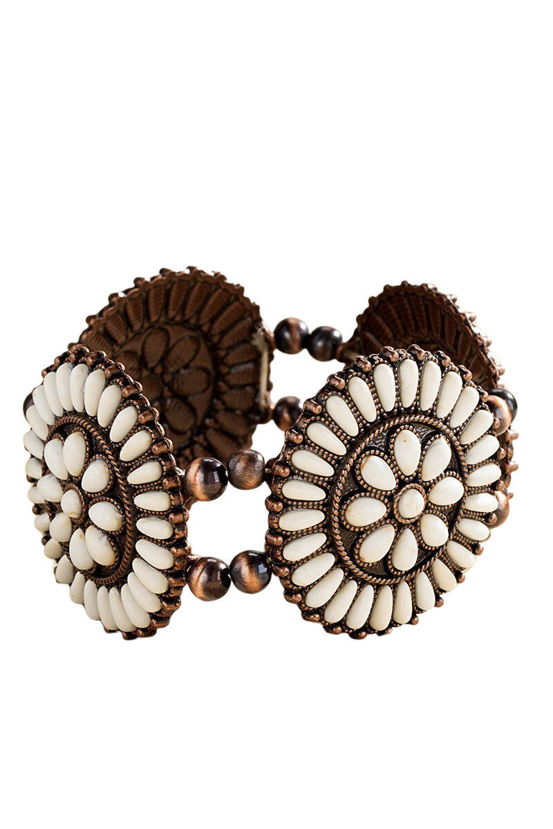 Brown White Stretchy Bracelet Fashion Jewelry at Classy Closet Boutique