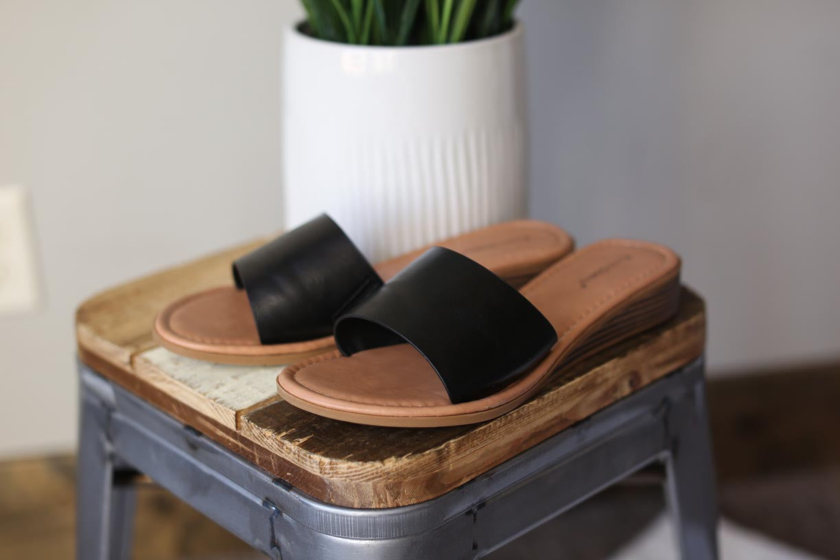 Black Slide Sandal Shoe for Women's Summer Sandals Classy Closet Boutique USA