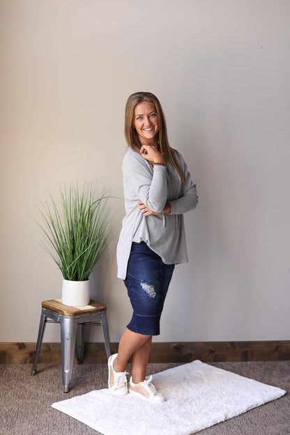BRUSHED GREY DOLMAN HOODED SWEATER CLASSY CLOSET ONLINE BOUTIQUE NEAR ME FOR MODEST CLOTHING FASHION