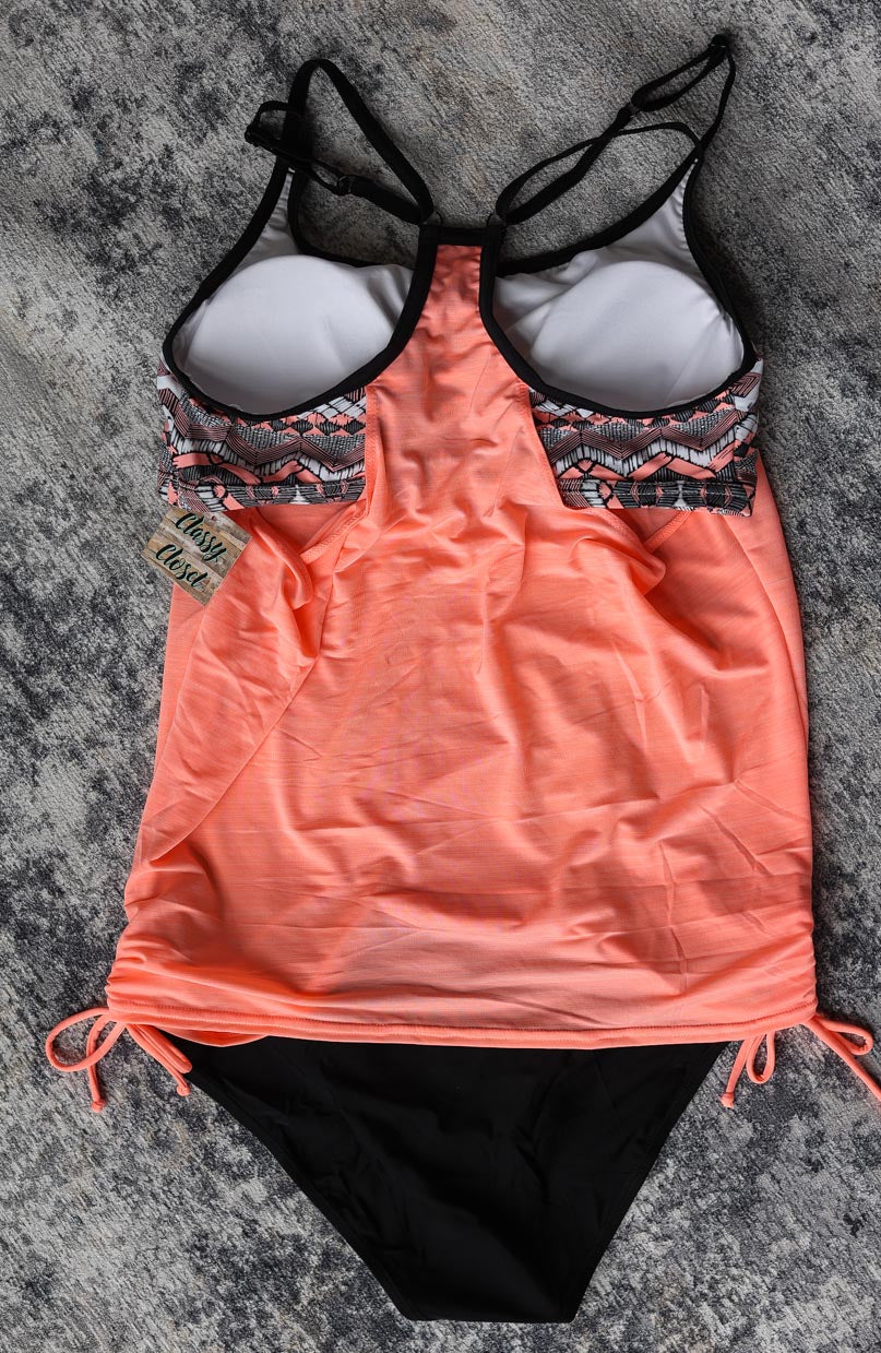 Pink Printed Lined 2-Piece Tankini Swimsuit Classy Closet Women's Boutique Swimwear Summer Swimsuit