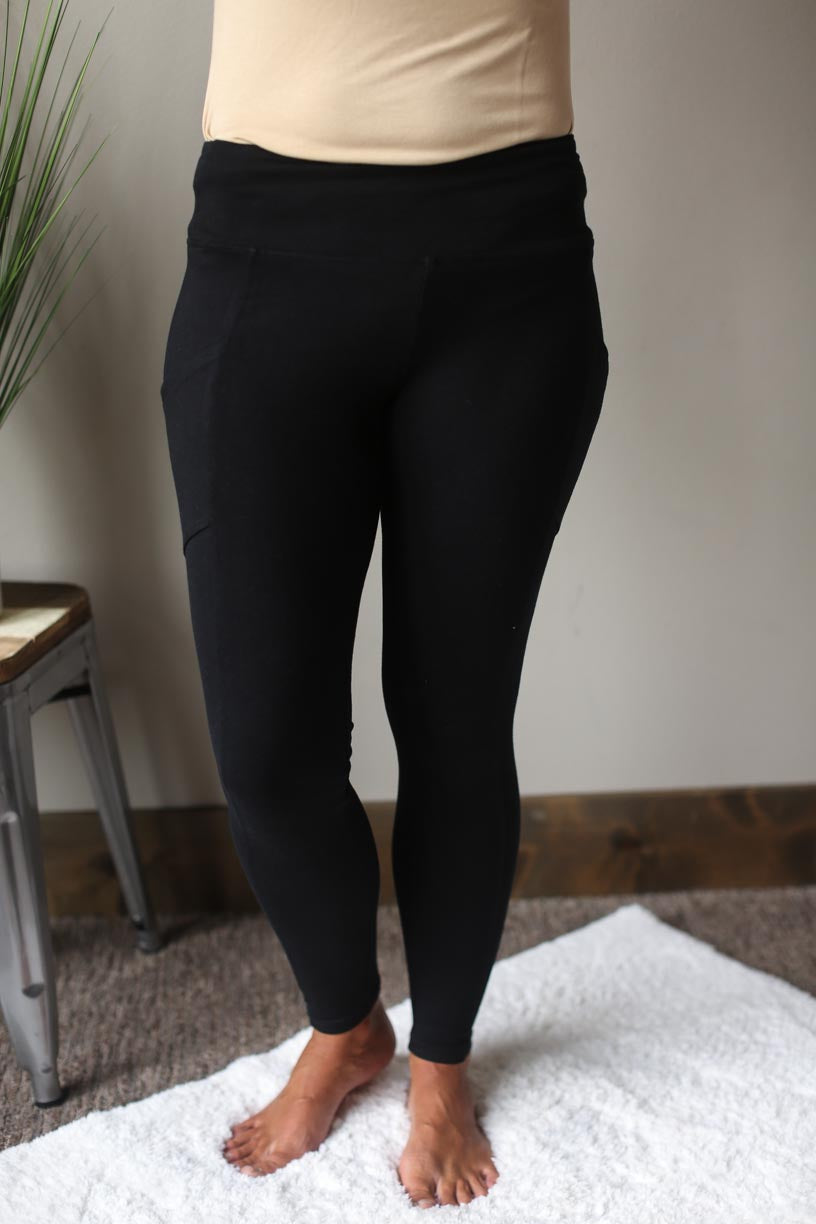 Full Length Pocket Leggings - Black Classy Closet Online Modest