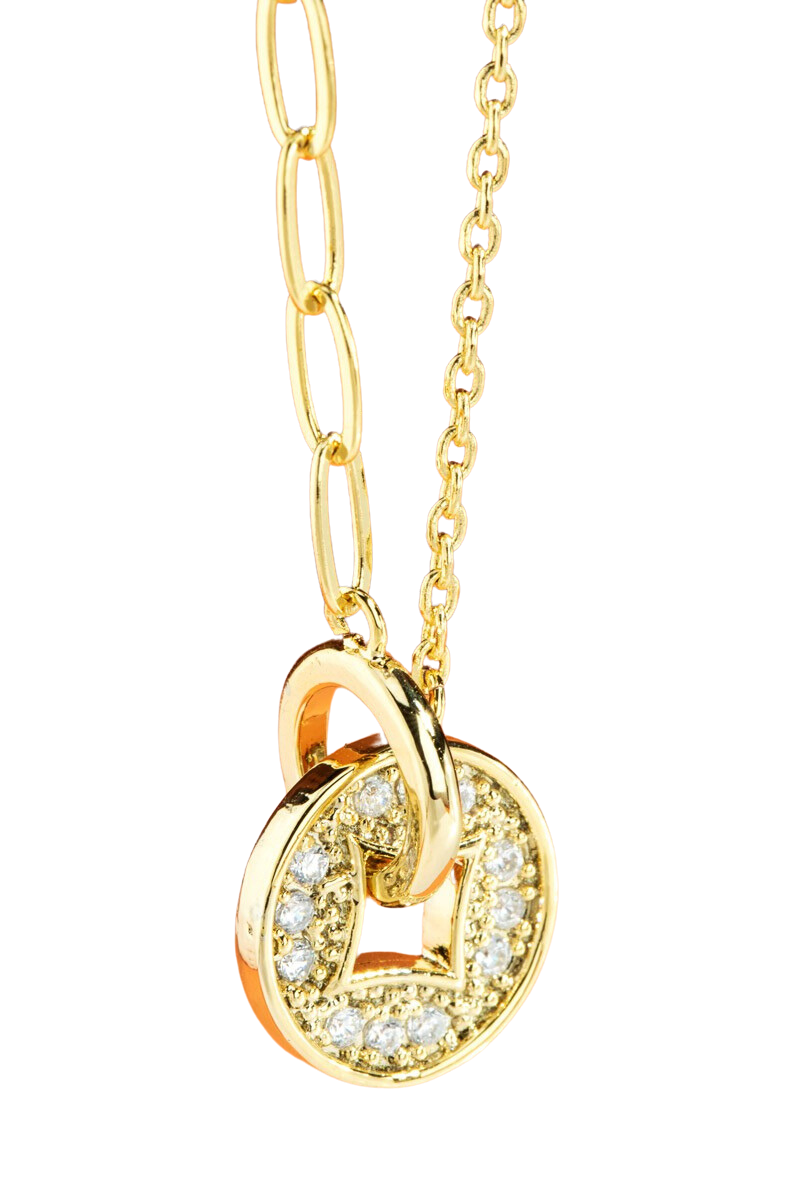 Gold Contrast Crystal Short Necklace Fashion Jewelry Classy Closet ONline Womens Boutique Near Me
